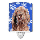 Otterhound Winter Snowflakes Ceramic Night Light Compact, UL-Certified, Ideal for Bedroom, Bathroom, Nursery, Hallway, Kitchen, 6x4x3, Multicolor