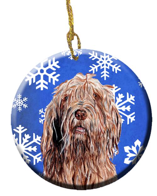 Otterhound Winter Snowflakes Ceramic Ornament SC9781CO1