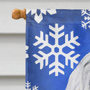 Havanese Winter Snowflakes House Flag 28x40 Porch Sleeve Pole Decorative Outside Yard Banner Artwork Wall Hanging, Polyester