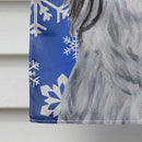 Havanese Winter Snowflakes House Flag 28x40 Porch Sleeve Pole Decorative Outside Yard Banner Artwork Wall Hanging, Polyester