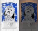 Havanese Winter Snowflakes Ceramic Night Light Compact, UL-Certified, Ideal for Bedroom, Bathroom, Nursery, Hallway, Kitchen, 6x4x3, Multicolor
