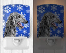 Scottish Deerhound Winter Snowflakes Ceramic Night Light Compact, UL-Certified, Ideal for Bedroom, Bathroom, Nursery, Hallway, Kitchen, 6x4x3, Multicolor