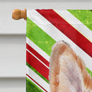 Cardigan Corgi Candy Cane Christmas House Flag 28x40 Porch Sleeve Pole Decorative Outside Yard Banner Artwork Wall Hanging, Polyester