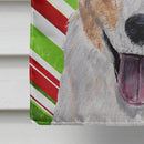 Cardigan Corgi Candy Cane Christmas House Flag 28x40 Porch Sleeve Pole Decorative Outside Yard Banner Artwork Wall Hanging, Polyester