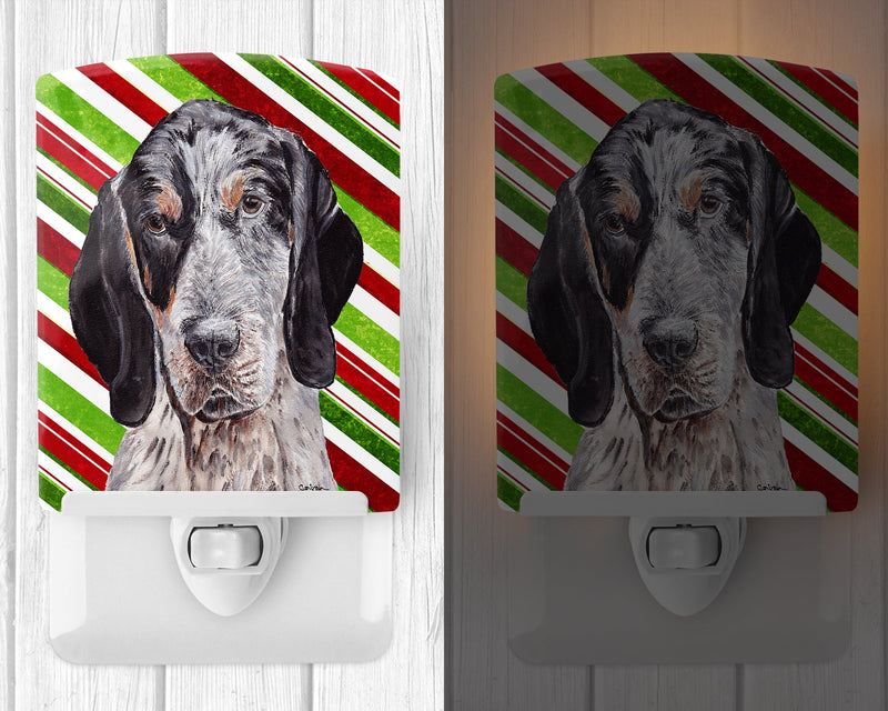 Blue Tick Coonhound Candy Cane Christmas Ceramic Night Light SC9793CNL