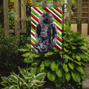 Black Standard Poodle Candy Cane Christmas Garden Flag - Outdoor Decorative Yard Flag