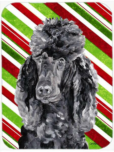 Black Standard Poodle Candy Cane Christmas Glass Cutting Boards – Durable, Decorative Kitchen Art Large Size SC9794LCB
