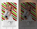 Wire Fox Terrier Candy Cane Christmas Ceramic Night Light Compact, UL-Certified, Ideal for Bedroom, Bathroom, Nursery, Hallway, Kitchen, 6x4x3, Multicolor