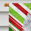 White Standard Poodle Candy Cane Christmas House Flag 28x40 Porch Sleeve Pole Decorative Outside Yard Banner Artwork Wall Hanging, Polyester