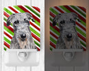 Scottish Deerhound Candy Cane Christmas Ceramic Night Light Compact, UL-Certified, Ideal for Bedroom, Bathroom, Nursery, Hallway, Kitchen, 6x4x3, Multicolor