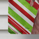 Redbone Coonhound Candy Cane Christmas House Flag 28x40 Porch Sleeve Pole Decorative Outside Yard Banner Artwork Wall Hanging, Polyester