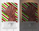 Redbone Coonhound Candy Cane Christmas Ceramic Night Light Compact, UL-Certified, Ideal for Bedroom, Bathroom, Nursery, Hallway, Kitchen, 6x4x3, Multicolor