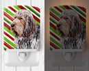Otterhound Candy Cane Christmas Ceramic Night Light Compact, UL-Certified, Ideal for Bedroom, Bathroom, Nursery, Hallway, Kitchen, 6x4x3, Multicolor