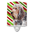 Otterhound Candy Cane Christmas Ceramic Night Light Compact, UL-Certified, Ideal for Bedroom, Bathroom, Nursery, Hallway, Kitchen, 6x4x3, Multicolor