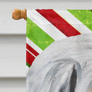 Great Pyrenees Candy Cane Christmas House Flag 28x40 Porch Sleeve Pole Decorative Outside Yard Banner Artwork Wall Hanging, Polyester