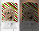 Golden Doodle 2 Candy Cane Christmas Ceramic Night Light Compact, UL-Certified, Ideal for Bedroom, Bathroom, Nursery, Hallway, Kitchen, 6x4x3, Multicolor