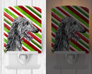 Scottish Deerhound Candy Cane Christmas Ceramic Night Light Compact, UL-Certified, Ideal for Bedroom, Bathroom, Nursery, Hallway, Kitchen, 6x4x3, Multicolor