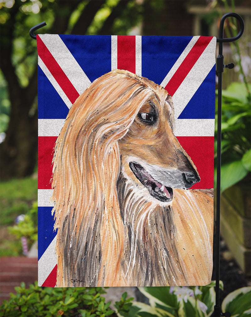 Afghan Hound with English Union Jack British Flag Flag Garden Size