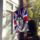 Alaskan Malamute with English Union Jack British Flag Flag Canvas House Size SC9815CHF