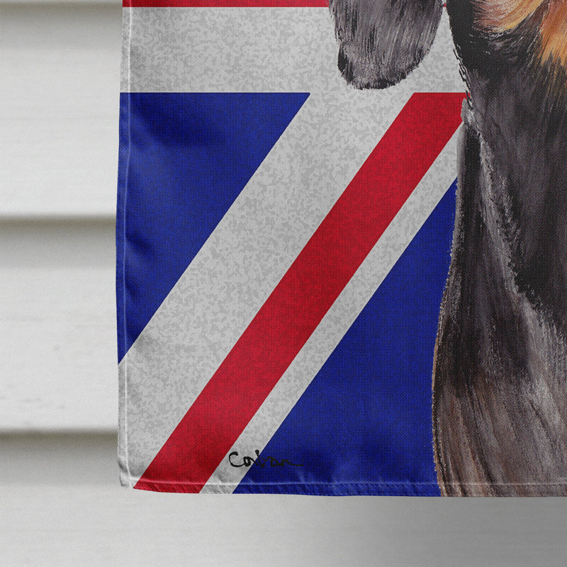 Dachshund with English Union Jack British Flag Flag Canvas House Size SC9820CHF