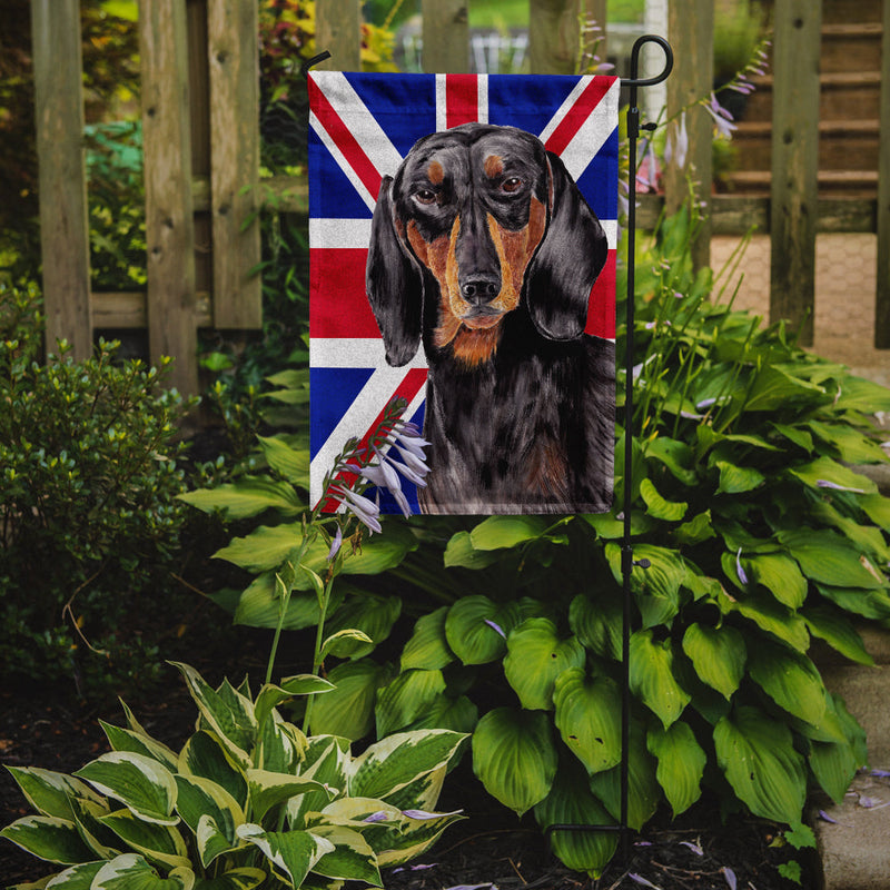 Dachshund with English Union Jack British Flag Flag Garden Size