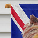 Yorkie with English Union Jack British Flag House Flag 28x40 Porch Sleeve Pole Decorative Outside Yard Banner Artwork Wall Hanging, Polyester