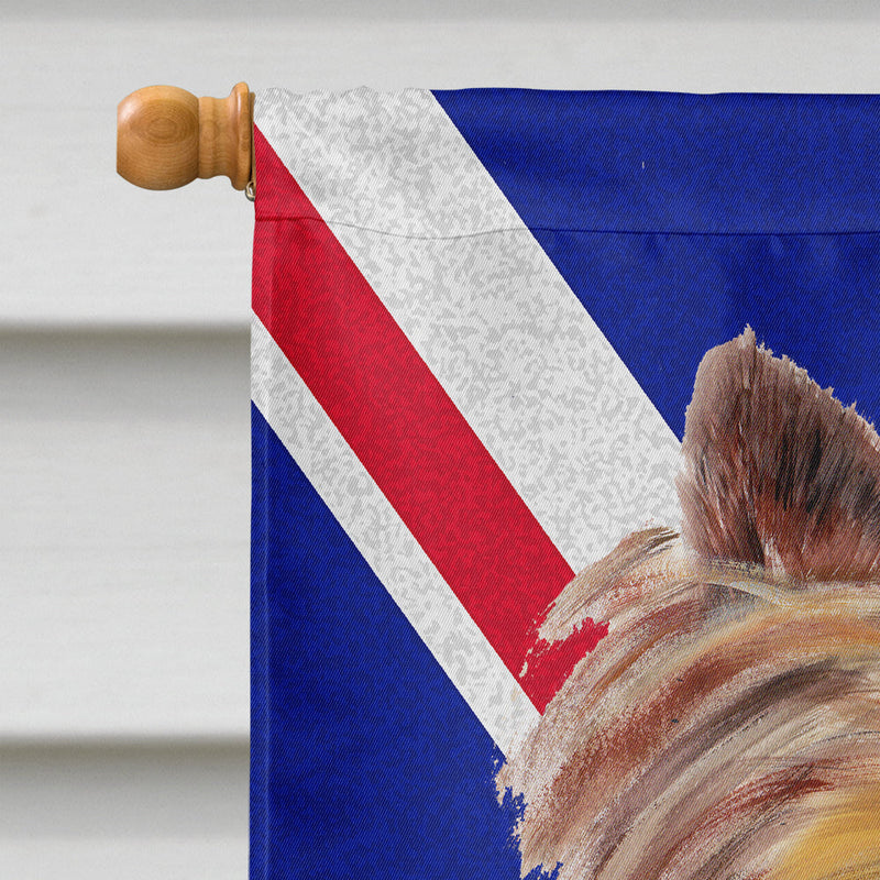 Yorkie with English Union Jack British Flag Flag Canvas House Size SC9822CHF