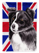 Border Collie with English Union Jack British Flag Flag Canvas House Size SC9824CHF
