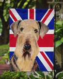Airedale with English Union Jack British Flag Garden Flag - Outdoor Decorative Yard Flag