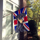 Doberman with English Union Jack British Flag House Flag 28x40 Porch Sleeve Pole Decorative Outside Yard Banner Artwork Wall Hanging, Polyester