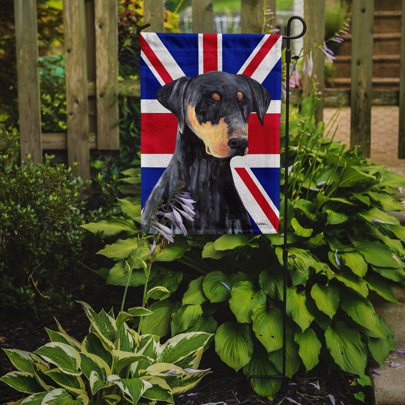 Doberman with English Union Jack British Flag Garden Flag – Decorative Outdoor Yard Flag SC9834GF