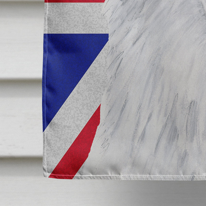 American Eskimo with English Union Jack British Flag Flag Canvas House Size SC9836CHF