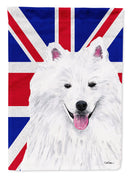 American Eskimo with English Union Jack British Flag Flag Canvas House Size SC9836CHF