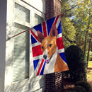 Basenji with English Union Jack British Flag House Flag 28x40 Porch Sleeve Pole Decorative Outside Yard Banner Artwork Wall Hanging, Polyester