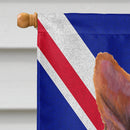 Basenji with English Union Jack British Flag House Flag 28x40 Porch Sleeve Pole Decorative Outside Yard Banner Artwork Wall Hanging, Polyester