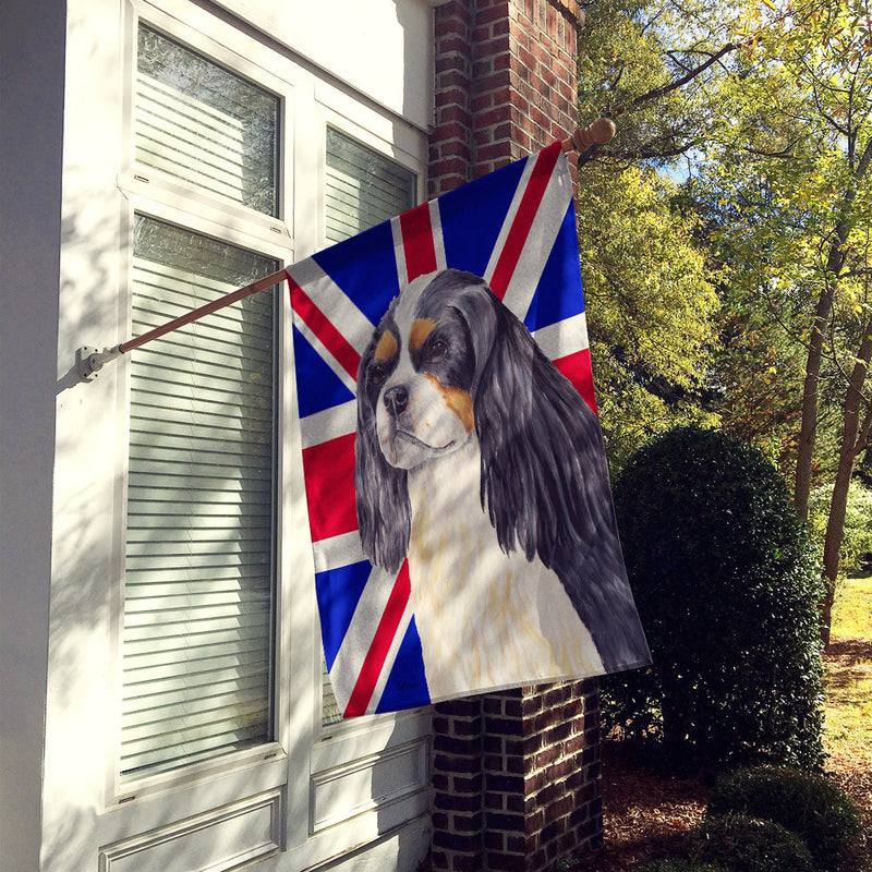 Cavalier Spaniel with English Union Jack British Flag Flag Canvas House Size SC9848CHF