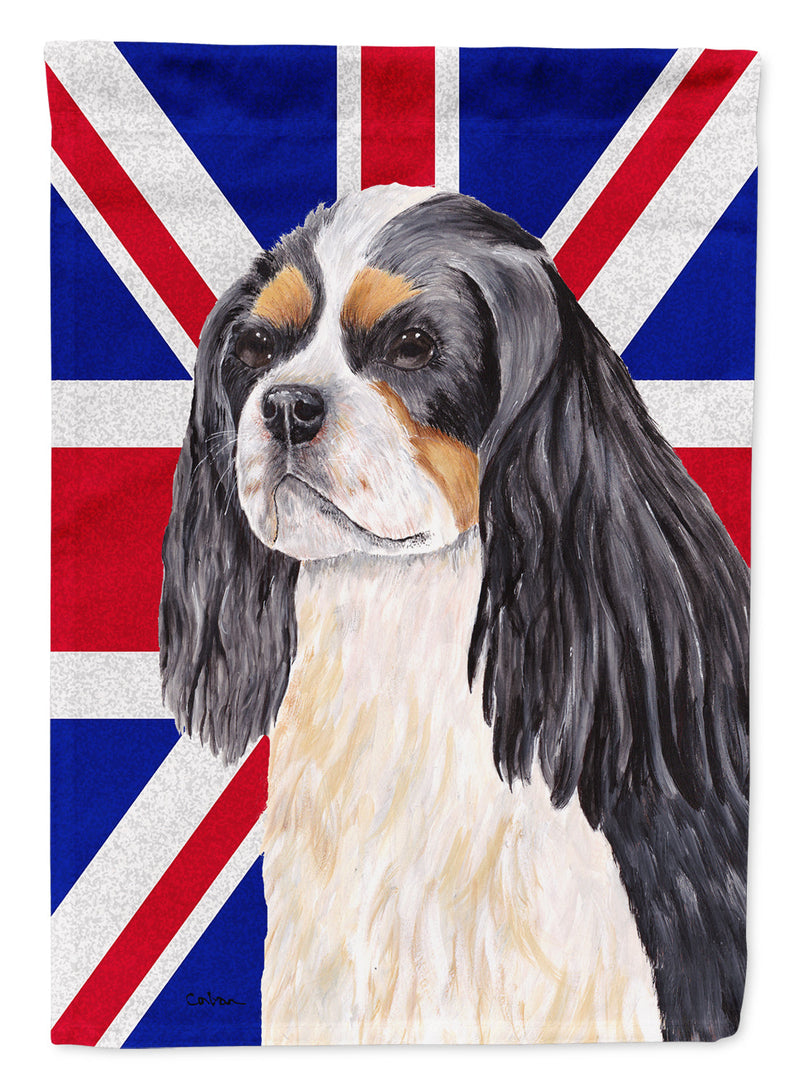 Cavalier Spaniel with English Union Jack British Flag Flag Canvas House Size SC9848CHF