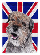Border Terrier with Engish Union Jack British Flag Garden Flag - Outdoor Decorative Yard Flag SC9865GF