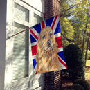 Buff Cocker Spaniel with English Union Jack British Flag House Flag 28x40 Porch Sleeve Pole Decorative Outside Yard Banner Artwork Wall Hanging, Polyester