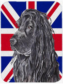 Black Cocker Spaniel with English Union Jack British Flag Cutting Board Tempered Glass Kitchen Cutting Surface, Heat Resistant Chopping, Non-Slip Feet, Food Prep & Serving
