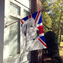 Great Pyrenees with English Union Jack British Flag House Flag 28x40 Porch Sleeve Pole Decorative Outside Yard Banner Artwork Wall Hanging, Polyester