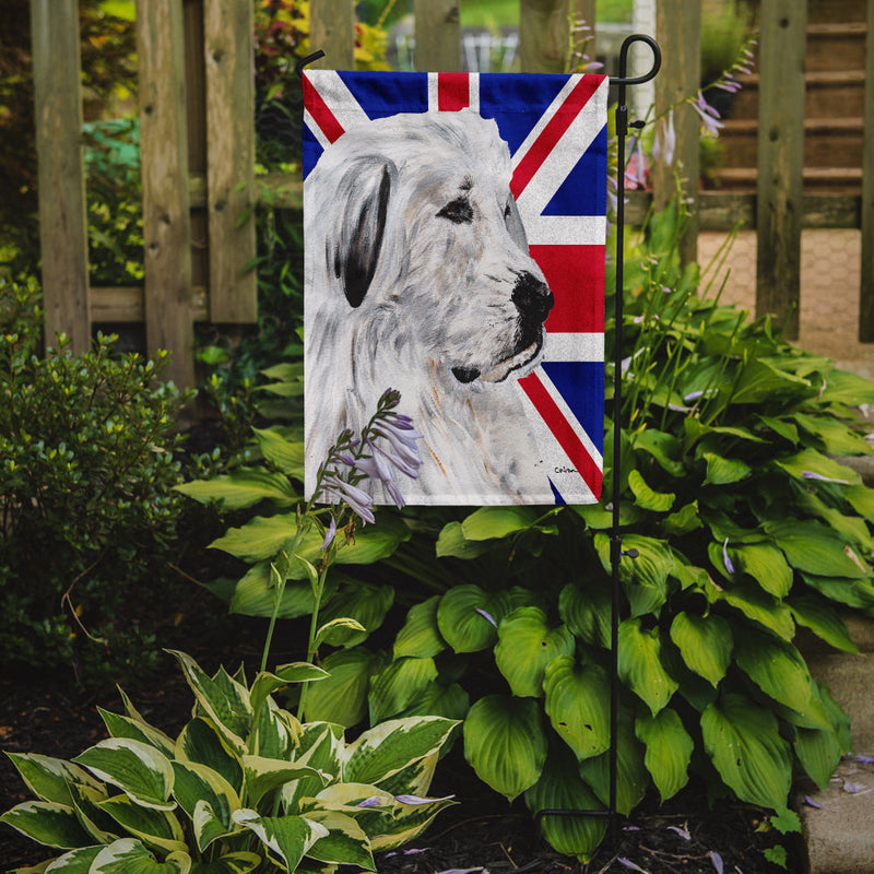 Great Pyrenees with English Union Jack British Flag Flag Garden Size SC9873GF