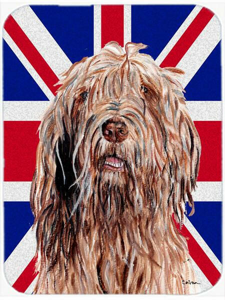 Otterhound with English Union Jack British Flag Glass Cutting Board Large Size SC9878LCB