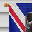 Black and White Collie with English Union Jack British Flag House Flag 28x40 Porch Sleeve Pole Decorative Outside Yard Banner Artwork Wall Hanging, Polyester