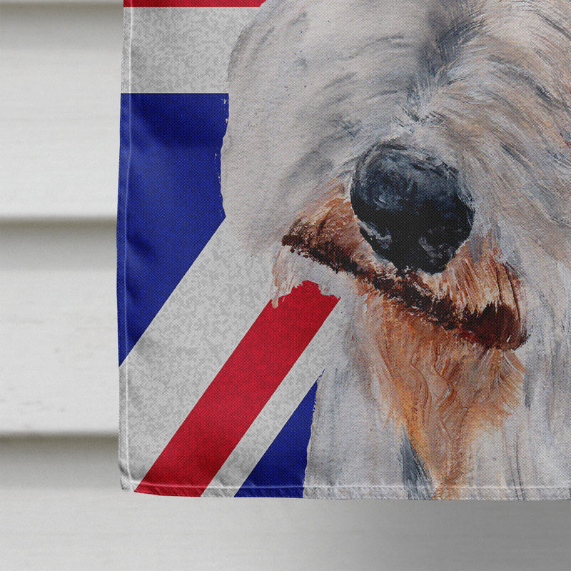 Wire Fox Terrier with English Union Jack British Flag Flag Canvas House Size SC9887CHF