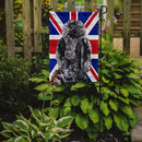 Black Standard Poodle with English Union Jack British Flag Garden Flag - Outdoor Decorative Yard Flag SC9889GF