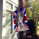 Blue Tick Coonhound with English Union Jack British Flag Flag Canvas House Size SC9890CHF