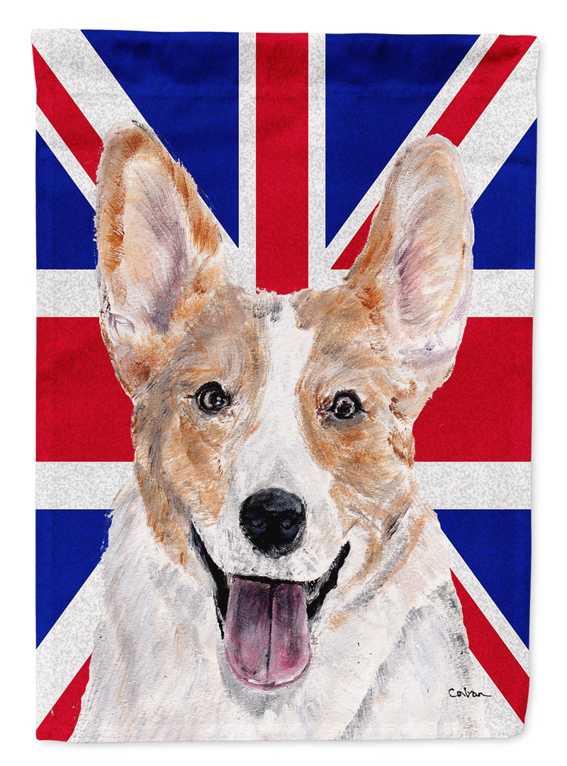 Cardigan Corgi with English Union Jack British Flag Flag Canvas House Size SC9891CHF