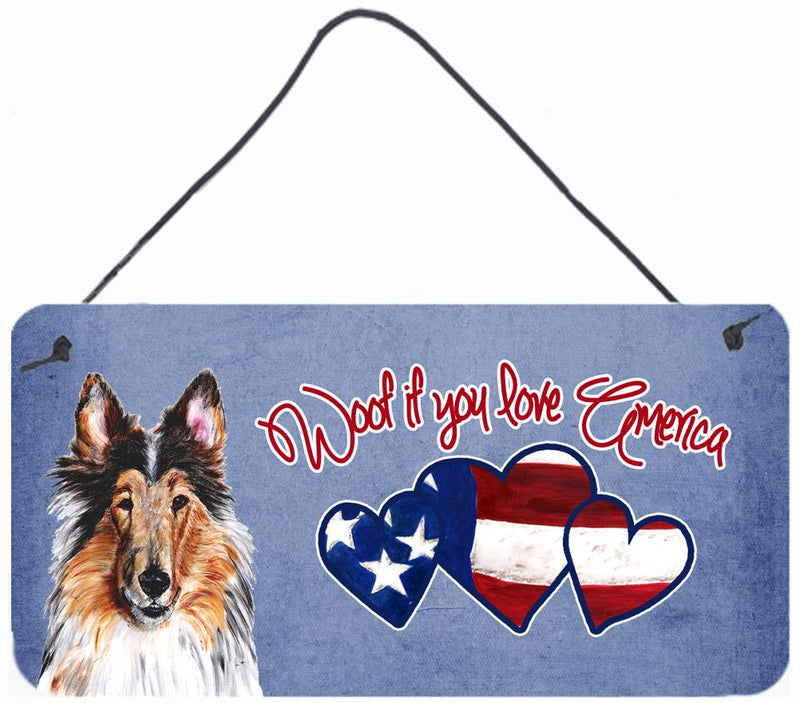 Woof if you love America Collie Wall or Door Hanging Prints SC9894DS612