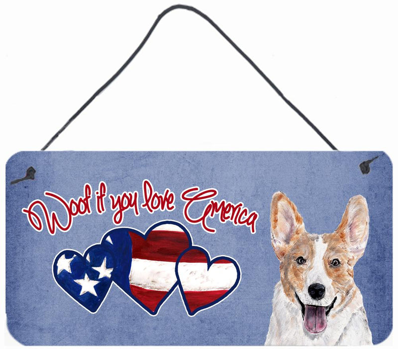 Woof if you love America Corgi Wall or Door Hanging Prints SC9896DS612